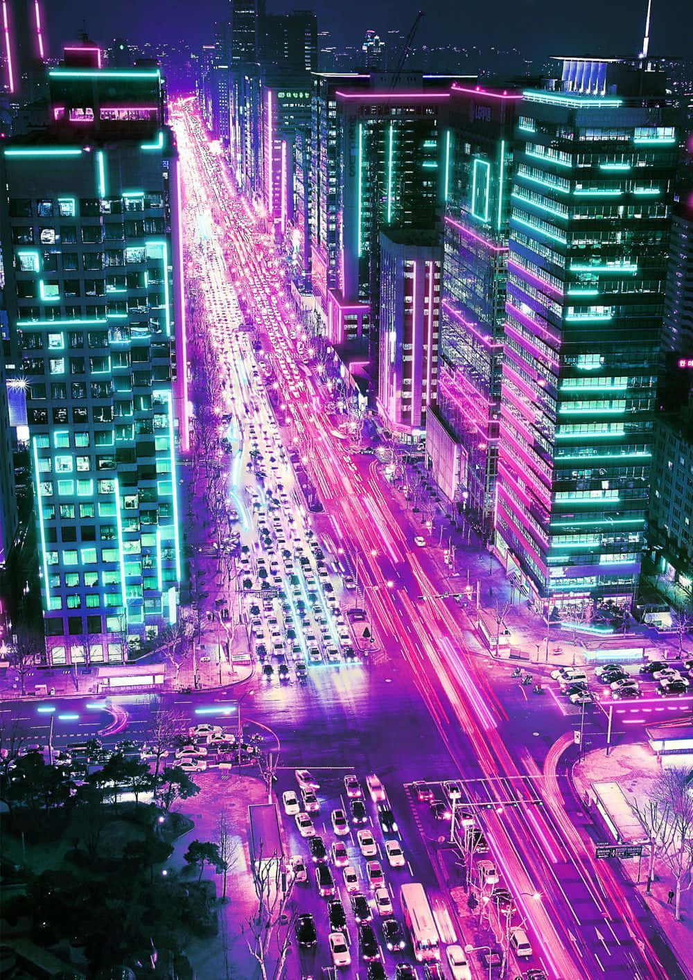 Neon-lit Street